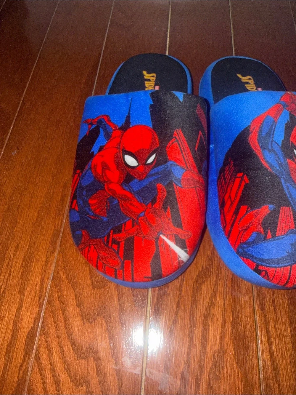 Marvel Spider-Man Kids Blue and Red Slide Slippers